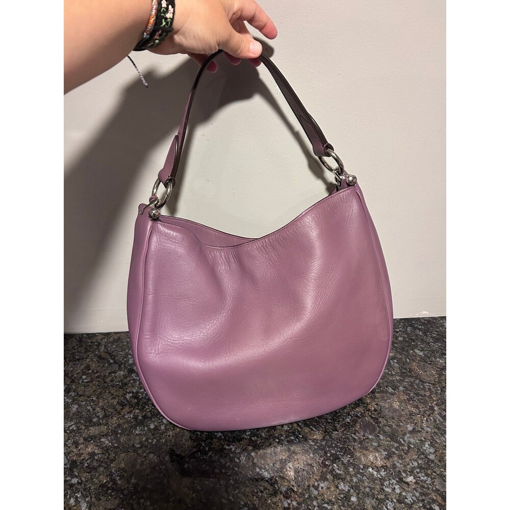 Coach Nomad Hobo Purse Purple Leather Shoulder Bag 36026 - Picture 2 of 11